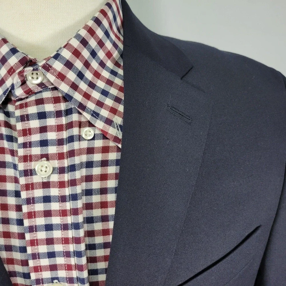 Michael Kors‎ Men's Sport Coat Blazer Two Button Deep Navy Twill Wool Poly 38S